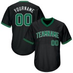 Maillot de baseball authentique en tricot côtelé rétro vert-blanc-noir Kelly Maillot de baseball authentique en tricot côtelé rétro vert-blanc-noir Kelly