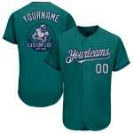Maillot de baseball authentique gris-bleu marine et bleu sarcelle personnalisé Maillot de baseball authentique gris-bleu marine et bleu sarcelle personnalisé