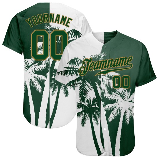 Maillot de baseball authentique Hawaii Coconut, motif arbre personnalisé 3D Maillot de baseball authentique Hawaii Coconut, motif arbre personnalisé 3D