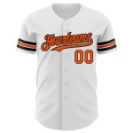 Maillot de baseball personnalisé blanc authentique orange-noir Maillot de baseball personnalisé blanc authentique orange-noir