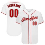 Maillot de baseball rouge-noir blanc personnalisé authentique Maillot de baseball rouge-noir blanc personnalisé authentique