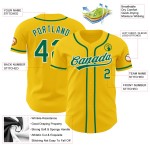 Maillot de baseball Kelly authentique jaune vert-blanc personnalisé Maillot de baseball Kelly authentique jaune vert-blanc personnalisé