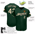 Maillot de baseball vert crème-noir authentique personnalisé Maillot de baseball vert crème-noir authentique personnalisé