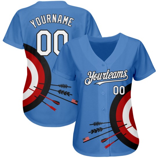 Maillot de baseball 3D à motif authentique blanc-noir avec panneau lumineux bleu Maillot de baseball 3D à motif authentique blanc-noir avec panneau lumineux bleu