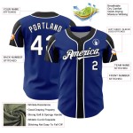Maillot de baseball 3 formes, couleurs personnalisées Royal Arm, blanc et noir, authentique Maillot de baseball 3 formes, couleurs personnalisées Royal Arm, blanc et noir, authentique