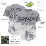 Maillot abstrait authentique noir et blanc motif éclaboussure grunge baseball design gris art personnalisé 3D Maillot abstrait authentique noir et blanc motif éclaboussure grunge baseball design gris art personnalisé 3D