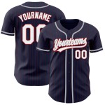 Maillot de baseball authentique à rayures rouges, bleu marine, blanc et gris Maillot de baseball authentique à rayures rouges, bleu marine, blanc et gris