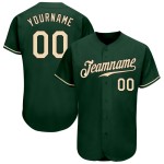 Maillot de baseball vert crème-noir authentique personnalisé Maillot de baseball vert crème-noir authentique personnalisé