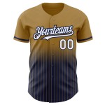Maillot de baseball personnalisé authentique à rayures fines, dégradé, blanc et bleu marine, style ancien Maillot de baseball personnalisé authentique à rayures fines, dégradé, blanc et bleu marine, style ancien