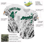 Maillot de baseball blanc Kelly personnalisé vert-noir à motif abstrait 3D Splash authentique Maillot de baseball blanc Kelly personnalisé vert-noir à motif abstrait 3D Splash authentique