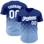 Maillot 3D Motif Carré Dégradé Royal Bleu Authentique Formes Personnalisées Blanc-Lumière Design Baseball Maillot 3D Motif Carré Dégradé Royal Bleu Authentique Formes Personnalisées Blanc-Lumière Design Baseball