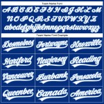 Maillot de baseball Royal Light à rayures fines, blanc et bleu, personnalisé Maillot de baseball Royal Light à rayures fines, blanc et bleu, personnalisé