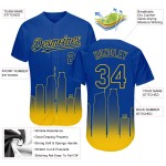 Maillot de baseball Los Angeles Edition jaune délavé authentique City Royal 3D personnalisé Maillot de baseball Los Angeles Edition jaune délavé authentique City Royal 3D personnalisé