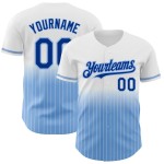 Maillot de baseball personnalisé authentique à rayures bleu royal et blanc délavé Maillot de baseball personnalisé authentique à rayures bleu royal et blanc délavé