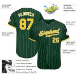 Maillot de baseball personnalisé à rayures vertes et blanches Maillot de baseball personnalisé à rayures vertes et blanches