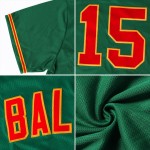 Maillot de baseball personnalisé Kelly authentique rouge-noir vert Maillot de baseball personnalisé Kelly authentique rouge-noir vert