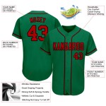 Maillot de baseball personnalisé Kelly authentique rouge-noir vert Maillot de baseball personnalisé Kelly authentique rouge-noir vert