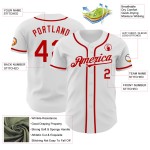 Maillot de baseball personnalisé authentique rouge et blanc Maillot de baseball personnalisé authentique rouge et blanc