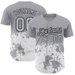 Maillot abstrait authentique noir et blanc motif éclaboussure grunge baseball design gris art personnalisé 3D Maillot abstrait authentique noir et blanc motif éclaboussure grunge baseball design gris art personnalisé 3D