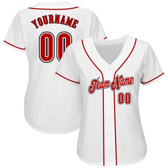 Maillot de baseball rouge-noir blanc personnalisé authentique Maillot de baseball rouge-noir blanc personnalisé authentique