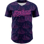 Avec un design personnalisé bleu marine authentique Seagulls rose Jersey 3D motif de navire frégate Baseball Avec un design personnalisé bleu marine authentique Seagulls rose Jersey 3D motif de navire frégate Baseball