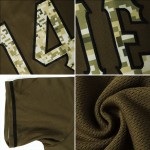 Maillot de baseball authentique personnalisé camouflage-noir rétro Service To Rib-Knit Salute Olive Maillot de baseball authentique personnalisé camouflage-noir rétro Service To Rib-Knit Salute Olive