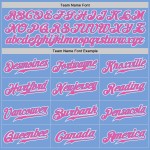 Maillot de baseball bleu dégradé tendance personnalisé rose-blanc authentique clair Maillot de baseball bleu dégradé tendance personnalisé rose-blanc authentique clair