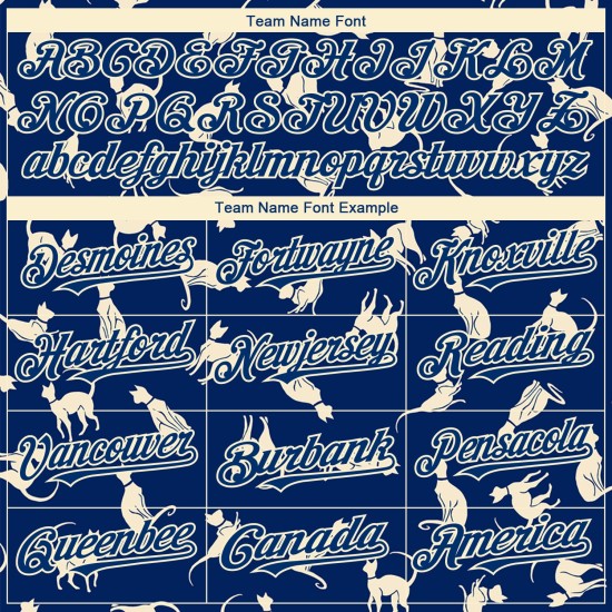 Motif bleu US authentique Baseball Navy Design Jersey Cat Cream personnalisé 3D Motif bleu US authentique Baseball Navy Design Jersey Cat Cream personnalisé 3D