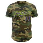 Maillot de service vert authentique camouflage violet-néon de baseball pour saluer la coutume Maillot de service vert authentique camouflage violet-néon de baseball pour saluer la coutume
