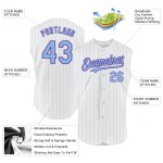Maillot de baseball authentique à fines rayures, blanc, bleu, violet, léger, sans manches, personnalisé Maillot de baseball authentique à fines rayures, blanc, bleu, violet, léger, sans manches, personnalisé