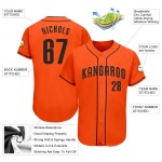 Maillot de baseball noir personnalisé authentique orange Maillot de baseball noir personnalisé authentique orange
