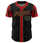 Maillot de baseball authentique Kelly noir, 3 couleurs, vert et rouge Maillot de baseball authentique Kelly noir, 3 couleurs, vert et rouge