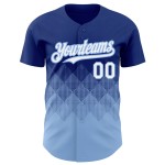 Maillot 3D Motif Carré Dégradé Royal Bleu Authentique Formes Personnalisées Blanc-Lumière Design Baseball Maillot 3D Motif Carré Dégradé Royal Bleu Authentique Formes Personnalisées Blanc-Lumière Design Baseball