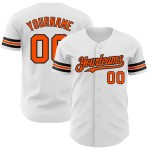 Maillot de baseball personnalisé blanc authentique orange-noir Maillot de baseball personnalisé blanc authentique orange-noir