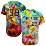 Maillot de baseball noir et blanc à motif authentique graffiti 3D personnalisé Maillot de baseball noir et blanc à motif authentique graffiti 3D personnalisé