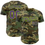 Maillot de service vert authentique camouflage violet-néon de baseball pour saluer la coutume Maillot de service vert authentique camouflage violet-néon de baseball pour saluer la coutume