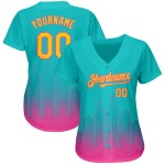 Maillot de baseball City Aqua 3D jaune-rose, mode, authentique, édition personnalisée, fondu, Diego San Maillot de baseball City Aqua 3D jaune-rose, mode, authentique, édition personnalisée, fondu, Diego San