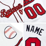 Maillot de baseball rouge-noir authentique blanc personnalisé Maillot de baseball rouge-noir authentique blanc personnalisé