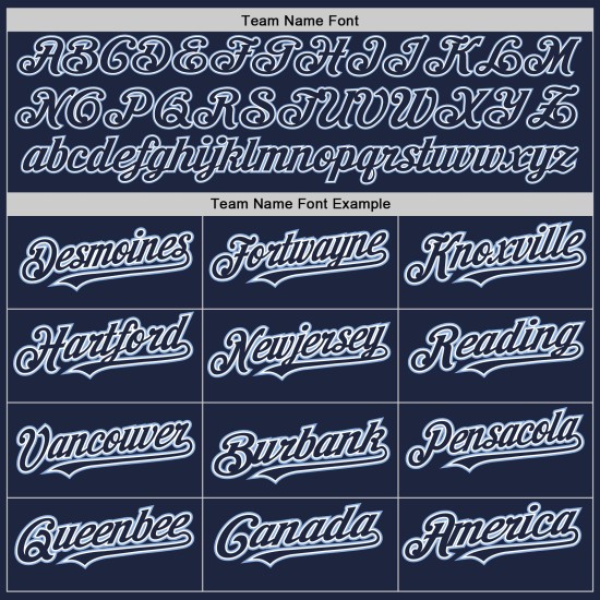 Maillot de baseball bleu marine authentique personnalisé, blanc et clair Maillot de baseball bleu marine authentique personnalisé, blanc et clair