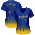 Maillot de baseball Los Angeles Edition jaune délavé authentique City Royal 3D personnalisé Maillot de baseball Los Angeles Edition jaune délavé authentique City Royal 3D personnalisé