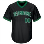 Maillot de baseball authentique en tricot côtelé rétro vert-blanc-noir Kelly Maillot de baseball authentique en tricot côtelé rétro vert-blanc-noir Kelly