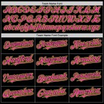 Maillot de baseball personnalisé sans manches à rayures fluo authentique jaune noir rose Maillot de baseball personnalisé sans manches à rayures fluo authentique jaune noir rose