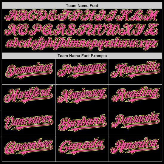 Maillot de baseball personnalisé sans manches à rayures fluo authentique jaune noir rose Maillot de baseball personnalisé sans manches à rayures fluo authentique jaune noir rose