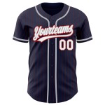 Maillot de baseball authentique à rayures rouges, bleu marine, blanc et gris Maillot de baseball authentique à rayures rouges, bleu marine, blanc et gris