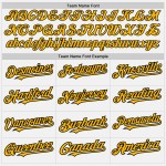 Maillot de baseball blanc, doré, à fines rayures noires, personnalisé et authentique Maillot de baseball blanc, doré, à fines rayures noires, personnalisé et authentique