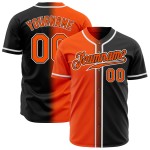 Maillot de baseball personnalisé authentique dégradé tendance noir orange-blanc Maillot de baseball personnalisé authentique dégradé tendance noir orange-blanc