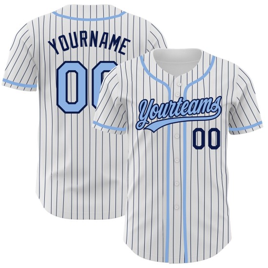 Maillot de baseball bleu marine, blanc et authentique, à rayures fines, léger Maillot de baseball bleu marine, blanc et authentique, à rayures fines, léger