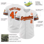 Maillot de baseball personnalisé blanc authentique orange-noir Maillot de baseball personnalisé blanc authentique orange-noir