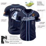 Maillot de baseball bleu marine authentique personnalisé, blanc et clair Maillot de baseball bleu marine authentique personnalisé, blanc et clair
