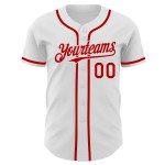 Maillot de baseball personnalisé authentique rouge et blanc Maillot de baseball personnalisé authentique rouge et blanc